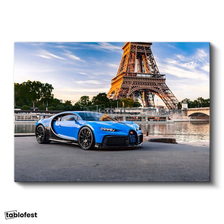 Yatay Kanvas Tablo Bugatti Chiron Pur Sport Eyfel Kulesi Bugatti Tablosu Ev Ofis Duvar Dekoru