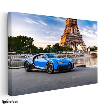 Yatay Kanvas Tablo Bugatti Chiron Pur Sport Eyfel Kulesi Bugatti Tablosu Ev Ofis Duvar Dekoru