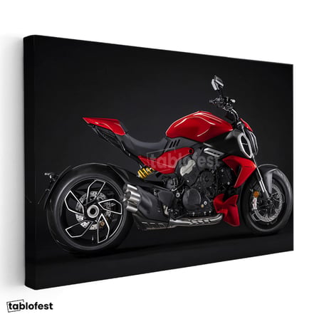 Yatay Kanvas Tablo Ducati Diavel 1260 Kaslı İtalyan Cruiser Motosiklet Tablosu Ev Ofis Duvar Dekoru