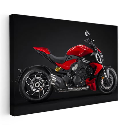 Yatay Kanvas Tablo Ducati Diavel 1260 Kaslı İtalyan Cruiser Motosiklet Tablosu Ev Ofis Duvar Dekoru