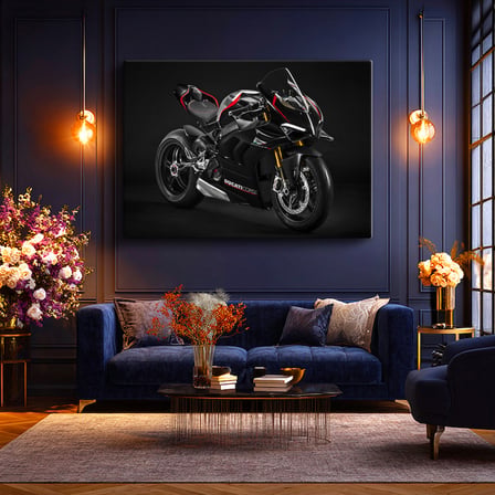 Yatay Kanvas Tablo Ducati Panigale V4 SP Aerodinamik Kanatçık Ducati Tablosu Ev Ofis Duvar Dekoru