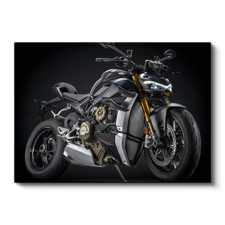 Yatay Kanvas Tablo Ducati Streetfighter V4 S Koyu Gri Motosiklet Tablosu Ev Ofis Duvar Dekoru