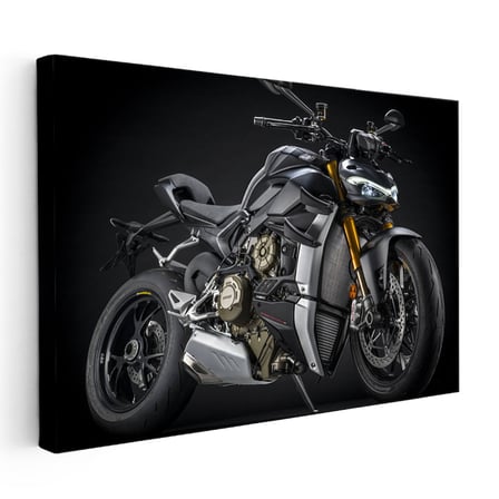 Yatay Kanvas Tablo Ducati Streetfighter V4 S Koyu Gri Motosiklet Tablosu Ev Ofis Duvar Dekoru