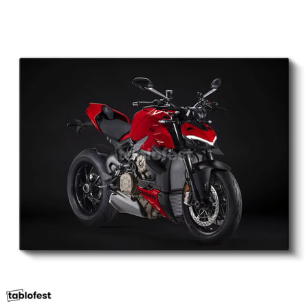 Yatay Kanvas Tablo Ducati Streetfighter V4 Kırmızı Naked Motosiklet Tablosu Ev Ofis Duvar Dekoru