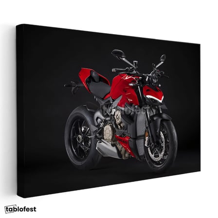 Yatay Kanvas Tablo Ducati Streetfighter V4 Kırmızı Naked Motosiklet Tablosu Ev Ofis Duvar Dekoru