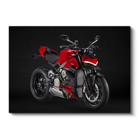 Yatay Kanvas Tablo Ducati Streetfighter V4 Kırmızı Naked Motosiklet Tablosu Ev Ofis Duvar Dekoru