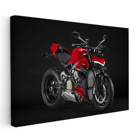 Yatay Kanvas Tablo Ducati Streetfighter V4 Kırmızı Naked Motosiklet Tablosu Ev Ofis Duvar Dekoru