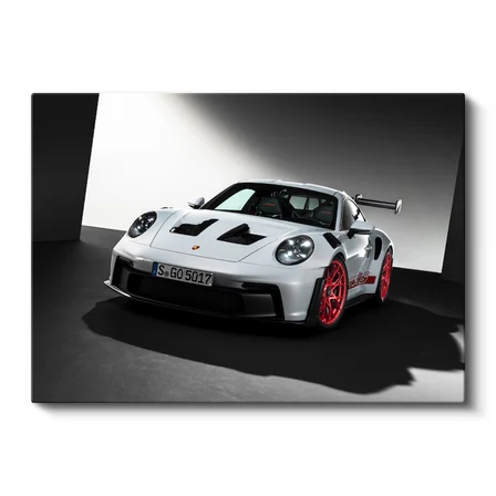 Yatay Kanvas Tablo Porsche 911 GT3 RS Beyaz Pist Performans Aracı Porsche Tablosu Ev Ofis Dekoru