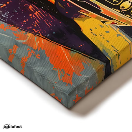 Yatay Kanvas Tablo Dodge Challenger Pop Art İllüstrasyon Dodge Tablosu Ev Ofis Duvar Dekoru