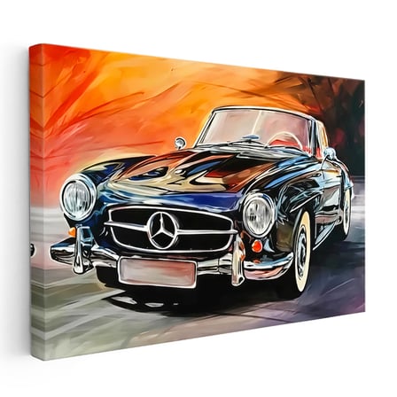 Yatay Kanvas Tablo Klasik Mercedes Roadster Cabrio Mercedes Tablosu Ev Ofis Duvar Dekoru