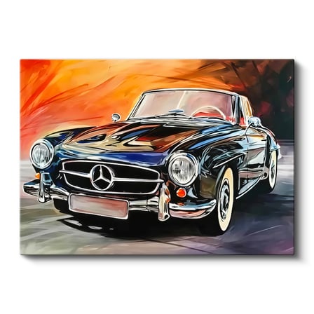Yatay Kanvas Tablo Klasik Mercedes Roadster Cabrio Mercedes Tablosu Ev Ofis Duvar Dekoru
