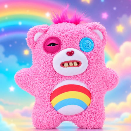 Fuggler Care Bears Cheer Bear Pembe Peluş Oyuncak - 22.5 CM