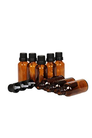 Spain 50 Adet 30 ml Medikal Kahverengi Kehribar(AMBER) Cam Şişe ( Içten Damlalıklı 30 Cc )