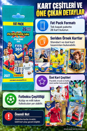 Panini FIFA 365 Adrenalyn XL 2027 Fat Pack Futbolcu Kartı 1 Paket 26 Kart