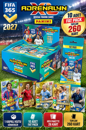 Panini FIFA 365 Adrenalyn XL 2027 Fat Pack 10'lu Kapalı Kutu Toplam 260 Futbol Kartı