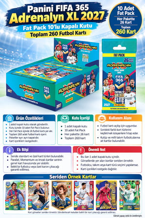 Panini FIFA 365 Adrenalyn XL 2027 Fat Pack 10'lu Kapalı Kutu Toplam 260 Futbol Kartı
