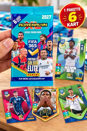 Panini FIFA 365 Adrenalyn XL 2027 Futbolcu Kartı Trading Kart (1'li Paket - 6 Kart)