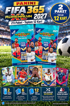 Panini FIFA 365 Adrenalyn 2027 Futbolcu Kartı 2'li Paket Toplam 12 Kart
