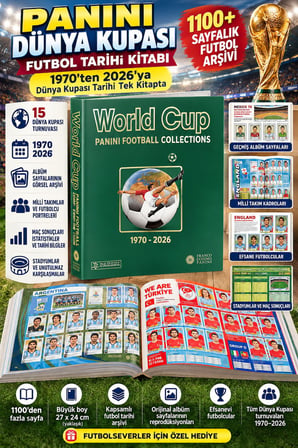 Panini Dünya Kupası 1970-2026 Futbol Tarihi Kitabı 1100+ Sayfa World Cup Özel Arşiv