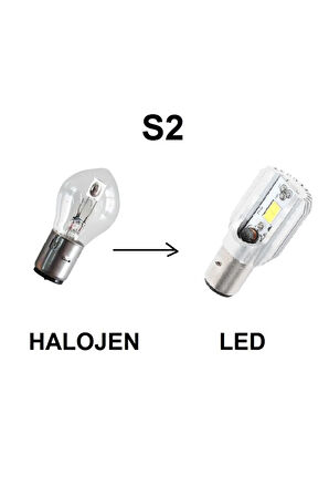 S2 Led Motosiklet Scooter Forklift Far Ampulü 12v