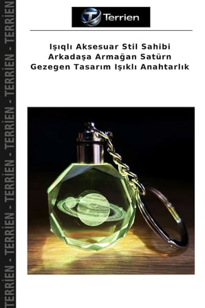 Işıqlı Aksesuar Stil Sahibi Arkadaşa Armağan Satürn Gezegen Tasarım Işıklı Anahtarlık