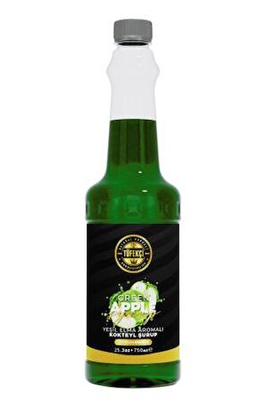 By Tüfekçi Yeşil Elma Green Apple Kokteyl, Pasta Ve Kahve Şurubu Yeni Formül Yüksek Aroma 750 ml