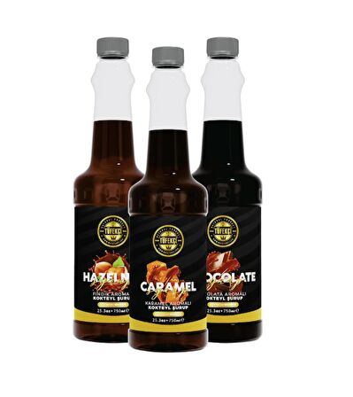 Karamel-çikolata-fındık 3'lü Avantajlı Paket Kokteyl, Pasta Ve Kahve Şurubu (750 ML X 3)!