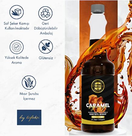 Karamel-çikolata-ırısh Cream 3'lü Avantajlı Paket Kokteyl, Pasta Ve Kahve Şurubu (750 ML X 3)