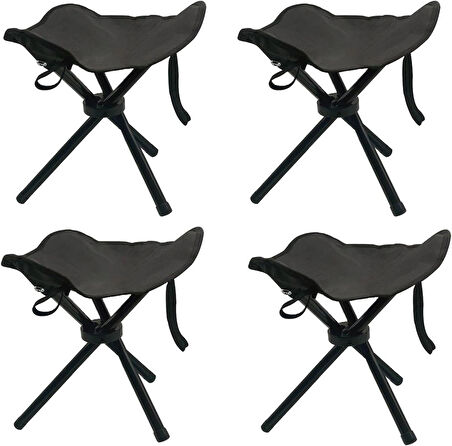 Microcase Çok Amaçlı Katlanabilir Seyahat Kamp Balıkçı Metro Metrobüs Tramvay için Tabure 26cm - SİYAH AL5335 4 Adet