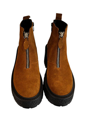 Taba Hakiki Deri Süet Fermuar Detay Bot