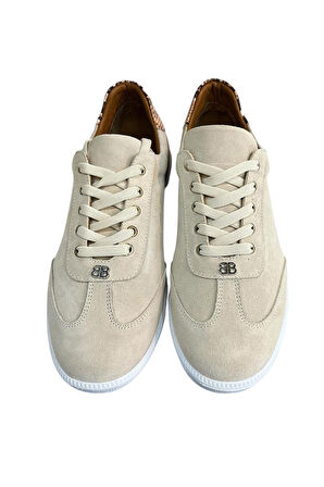 Bej Hakiki Süet Deri Comfort Taban Sneaker