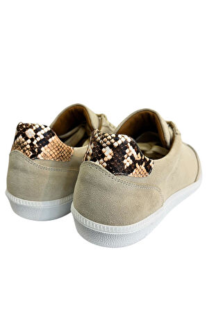 Bej Hakiki Süet Deri Comfort Taban Sneaker