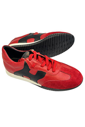 Kırmızı Hakiki Deri Sneaker