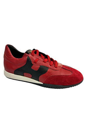 Kırmızı Hakiki Deri Sneaker