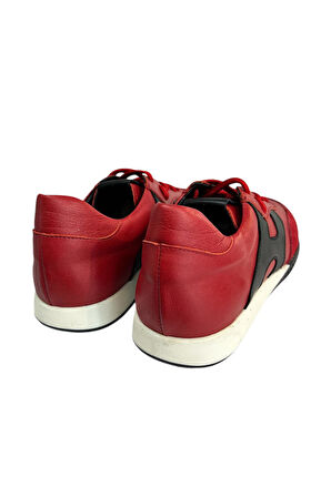 Kırmızı Hakiki Deri Sneaker