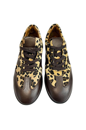 Leopar Hakiki Deri Sneaker