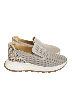 Vizon Hakiki Deri Yanları Lastikli Comfort Taban Sneaker