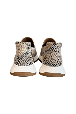 Vizon Hakiki Deri Yanları Lastikli Comfort Taban Sneaker