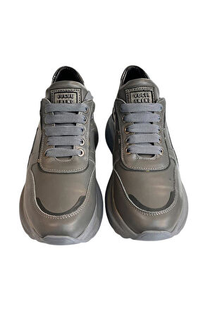 Gri Hakiki Deri Comfort Taban Sneaker