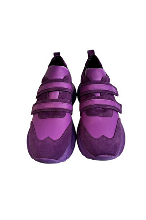 Mor Hakiki Deri Comfort Taban Sneaker