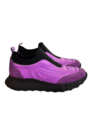 Mor Hakiki Deri Comfort Taban Sneaker