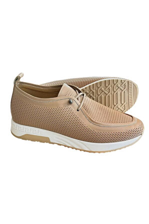 Vizon Hakiki Deri Lastik Bağlı Comfort Taban Günlük Ayakkabı
