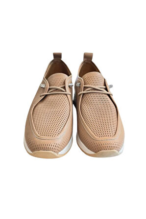 Vizon Hakiki Deri Lastik Bağlı Comfort Taban Günlük Ayakkabı