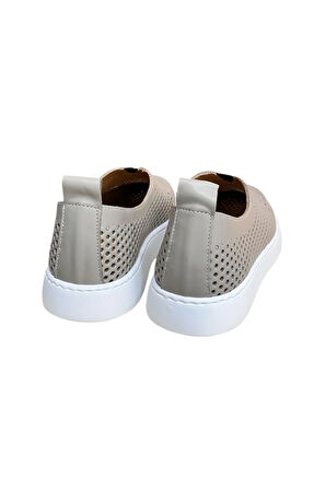 Vizon Hakiki Deri Delikli Hafif Comfort Taban Sneaker
