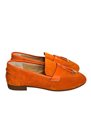 Oranj Hakiki Süet Deri Loafer