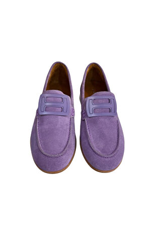 Lila Hakiki Süet Deri Toka Detay Comfort Günlük Ayakkabı