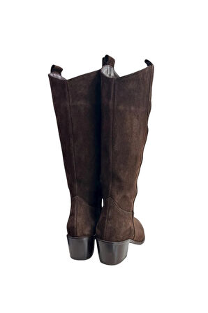 Kahve Hakiki Süet Western Çizme