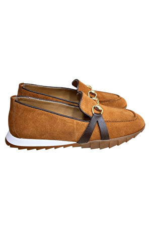 Taba Hakiki Deri Süet Toka Detay Comfort Taban Spor Loafer