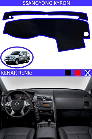 Tofaş Üstten Kapaklı İçin Uygun Torpido Koruma Halısı Siyah Kenar Renk Mavi