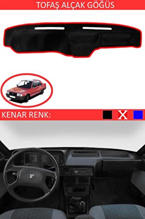 Tofaş Yüksek Göğüs İçin Uygun Torpido Koruma Halısı Siyah Kenar Renk Kırmızı